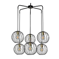 Люстра подвесная Quebec 10176/6 Escada чёрная на 6 ламп, основание чёрное в стиле скандинавский каскад Люстра подвесная Quebec 10176/6 Escada чёрная на 6 ламп, основание чёрное в стиле скандинавский каскад